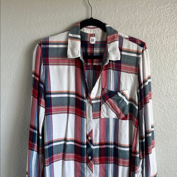 GAP Super Soft Multicolor Plaid Casual Shirt Large - Picture 2 of 6